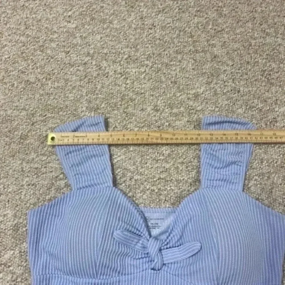 No Boundaries Junior Miss Light Blue Peasant Babydoll Ribbed Dress Size 2XL (19) - Picture 4 of 10